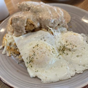 Chicken and biscuit with gravy