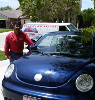 Photo of De Leon Auto Glass - Lancaster, CA, US. William with my new windshield!