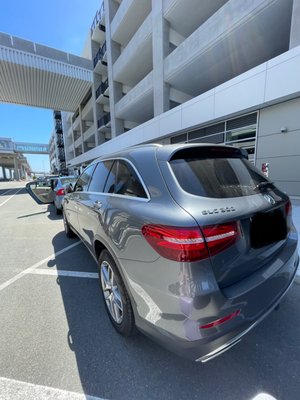 Photo of SFO Long Term Parking - San Francisco, CA, US. My car IN THE SUN AND ON THE CURB.