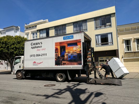 Photo of Cherin's Appliance - San Francisco, CA, US. Delivery Day... YAY!  (Don't forget to tip these hard working guys)