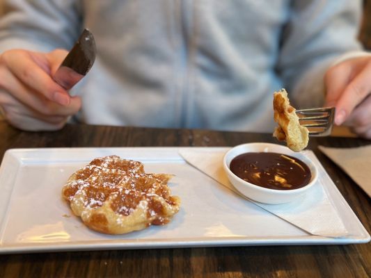 Photo of Medina Cafe - Vancouver, BC, CA. Waffle with Dark chocolate