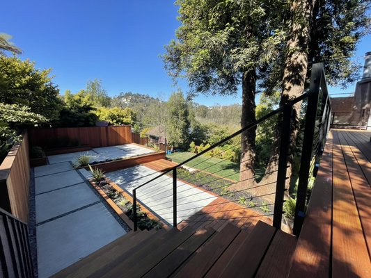 Photo of GCSF Pavers & Landscape - Burlingame, CA, US. Deck, DG, Sod, Raised Planter, Concrete...