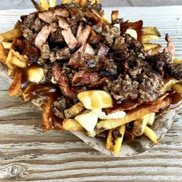 Photo of L'Authentique Poutine and Burgers - Victoria, BC, Canada. Meat lovers poutine