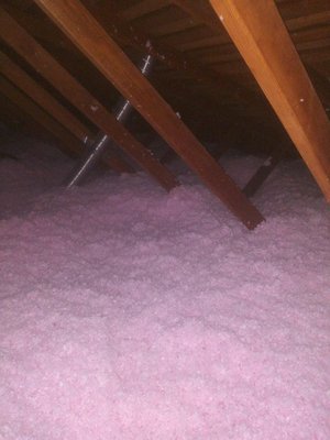 Photo of Crawlspace Clean - Danville, CA, US. Attic after Owens Corning fiberglass insulation has been blown in