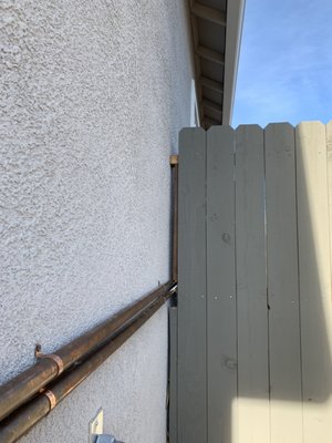 Photo of Puronics - Livermore, CA, US. This is the quality of installation that I received - the fence board was split in half.