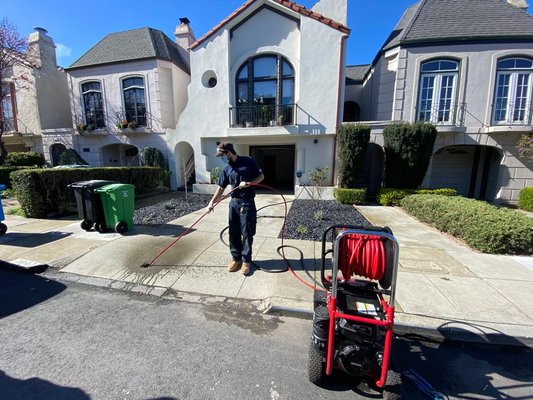 Photo of Chosen Rooter & Plumbing - San Francisco, CA, US. Marcus is doing Hydro Jetting - the best choice for preventative maintenance‍
 Hydro Jetting Service SF | Sewer Service San Francisco