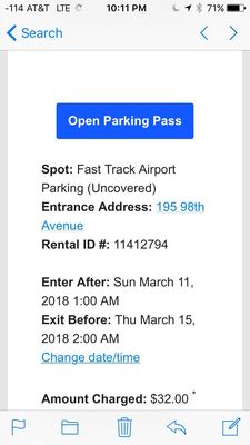 Photo of Fasttrack Parking - Oakland, CA, US. Said we parked at the wrong place (address matched) then said they didn't accept this form of payment (their site accepted it lol)
