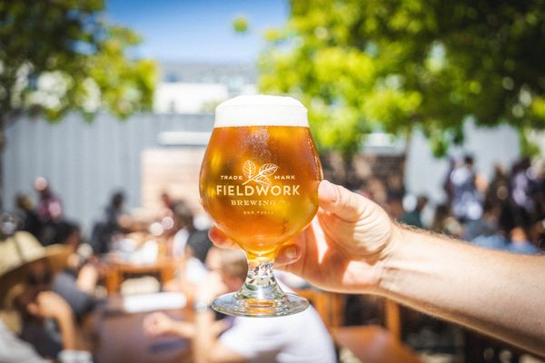 Photo of Fieldwork Brewing Company - San Mateo, CA, US. Fresh beer in our beer garden