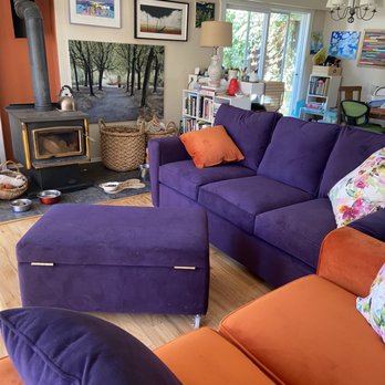 Comfortable purple couch!