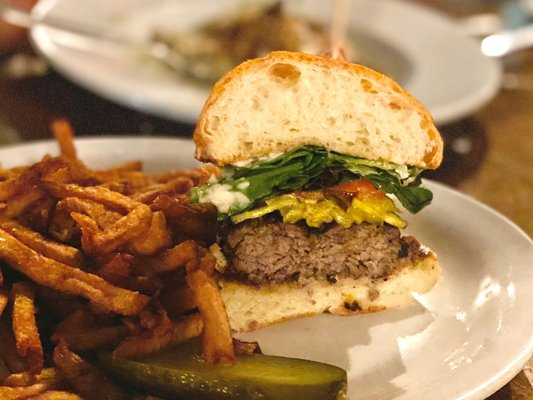 Photo of Alibi Room - Vancouver, BC, CA. Alibi Burger ($17) cross section