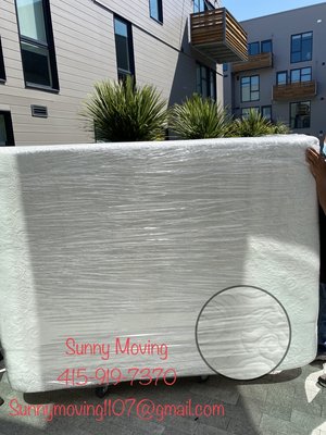 Photo of Sunny Moving Company - Daly City, CA, US. Fully wrapped during transporting the mattress!