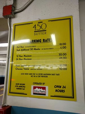 Photo of 450 Sutter Garage - San Francisco, CA, US. Parking rates 12/05/16