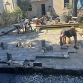 A glimpse of our guys hard at work bringing this backyard project to life