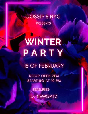 Photo of Gossip 8 Nyc - Flushing, NY, US. a poster for a winter party