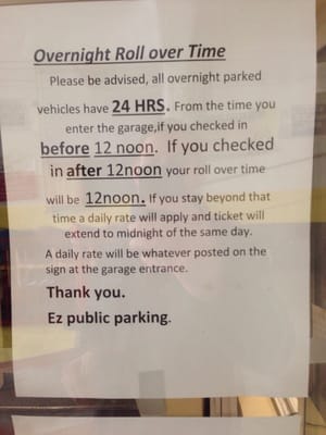 Photo of EZ Public Parking - São Francisco, CA, US. New overnight "roll over" policy. Beware - the reservation website pricing hasn't been updated.