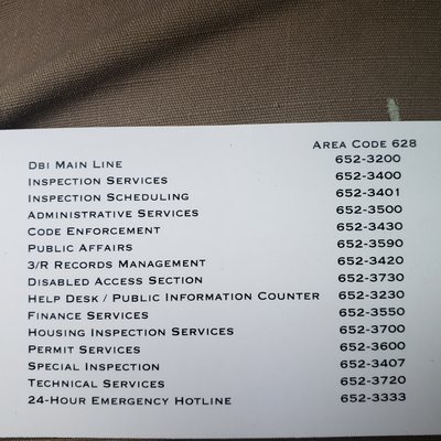 Photo of General SF - San Francisco, CA, US. San Francisco Building Department phones numbers