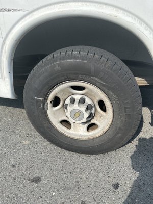 Photo of Juarez Tires and Brakes - San Francisco, CA, US. Cant see the patch but you can't see the tire flat anymore either.