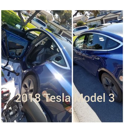 Photo of J & J Auto Glass - Mountain View, CA, US. 2018 Model 3, Door & qtr glass replacement