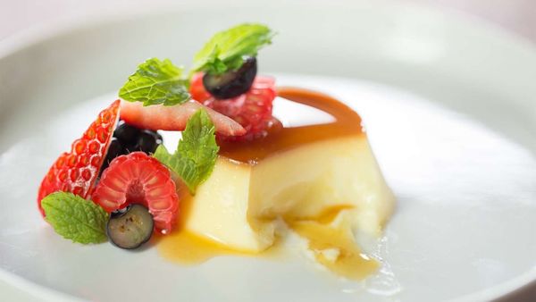 Photo of Bar Camino - Walnut Creek, CA, US. Mexican Flan with berries