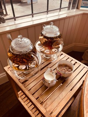 Photo of Adonia Tea House - Vancouver, BC, CA. Our selection of teas. I had the Darjeeling and added milk and rock sugar. My friend had the organic vanilla. Both delicious!