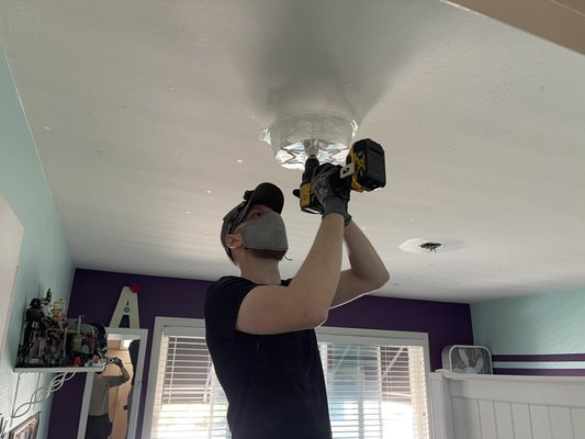 Photo of Plug-In Services - Mountain View, CA, US. Preparing the ceiling for new LED lights