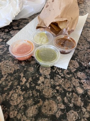 Photo of El Parian Taqueria - North Highlands, CA, US. a bag of condiments