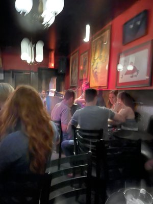 Photo of Brandy's Piano Bar - New York, NY, US. a blurry image of a group of people sitting at a table