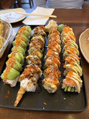 Photo of Big Bang Sushi - Vancouver, BC, CA. Love roll, Dragonfly roll, Big bang roll, Golden roll