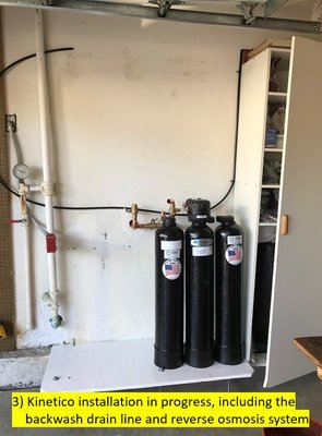 Photo of AAA Water Systems - Concord, CA, US. 3) Kinetico installation in progress, including the backwash drain line and reverse osmosis system