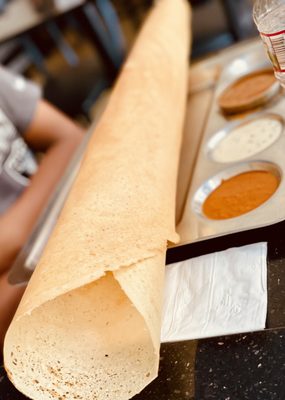 Photo of Udupi Palace - Berkeley, CA, US. 2 ft long paper dosa