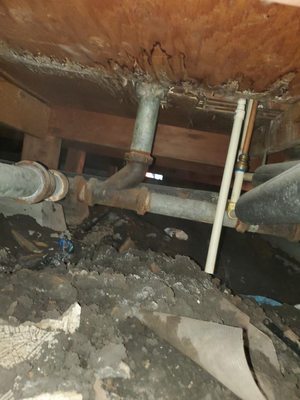 Photo of Rooter Monkey - San Francisco, CA, US. 67% of plumbing in the Bay Area looks like this! For those of you who have no idea - these are galvanized secondary lines to sinks, bathtubs