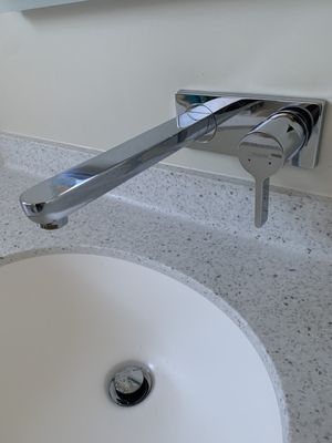 Photo of Pipeline Plumbing - San Francisco , CA, US. Hansgrohe wall mounted faucet.