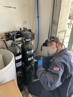 Photo of AAA Water Systems - Concord, CA, US. Royce changing our house filter.