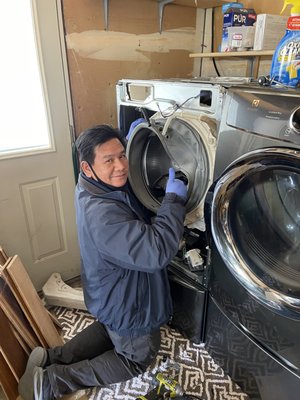 Photo of iTech Appliance Repair - San Leandro, CA, US. Replacing a door gasket on a Electrolux washer