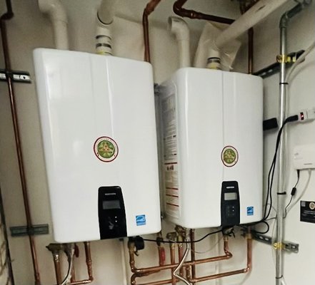 Photo of Flow Masters Plumbing - Daly City, CA, US. Installation completed of X2 Navien NPE 240 A2 tankless water heater in San Francisco