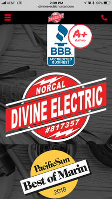 Photo of Divine Electric and Plumbing - San Rafael, CA, US. We are excited about our new mobile website access!  Call us today!