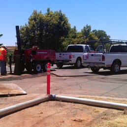 Photo of TrenchFree - San Jose, CA, United States. Winch set up for pneumatic pipe bursting in a local municipality.