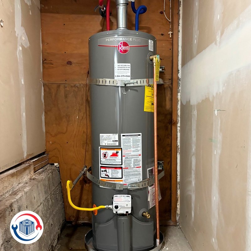 Finished up installing a new "Rheem" water heater