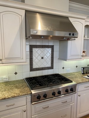 Over the range hood installation.