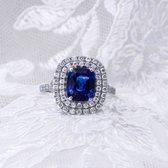 Double Halo Sapphire Engagement Ring.