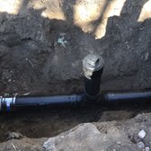 Installed 2 way C/O within 2' house foundation per code.