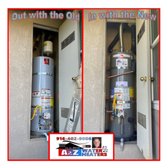 Water heater before and after replacement