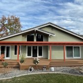 All Finished! Stained and sealed redwood pergola looks beautiful!