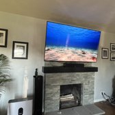 Tv mount on fireplace with wire concealed