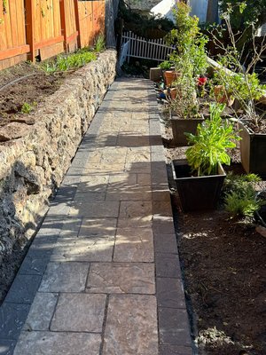 Installation of paver in the backyard