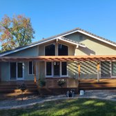 Gorgeous Redwood Pergola and Beach Dune Trex Deck! Awaiting paint or stain!