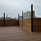 Roof deck privacy wall. with glass. 