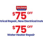 $75 Off Electrical Repairs and New Electrical Installs.