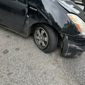 A crashed prius in Highway 17