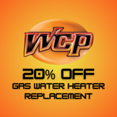 Call us today to take advantage of our current Gas Water Heater Replacement 20% OFF Special. 